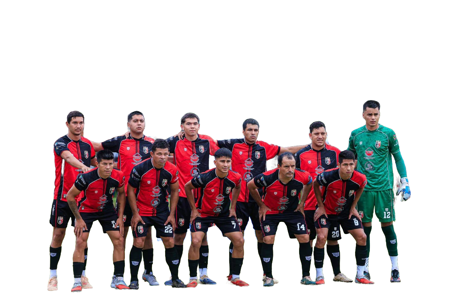 Plantel de la Liga Repatriación, recortado de la fotografía original sin retocar a los jugadores